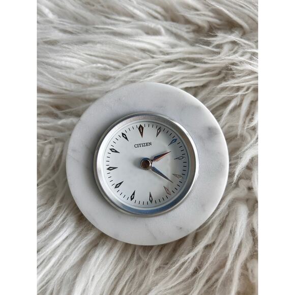 Citizen Marble Half Sphere desk Clock White - Picture 1 of 8